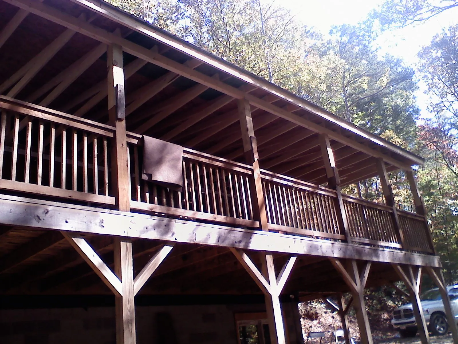 Timber framing under a new elevated porch and deck — Roof Leak Repair in Lake Jackson by Roofing Brothers
